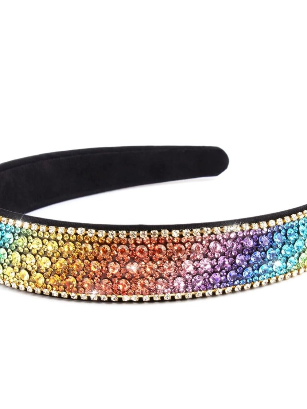 Rhinestone Headband - Colorful Rainbow Bling Diamond Glitter Sparkly Hair Access